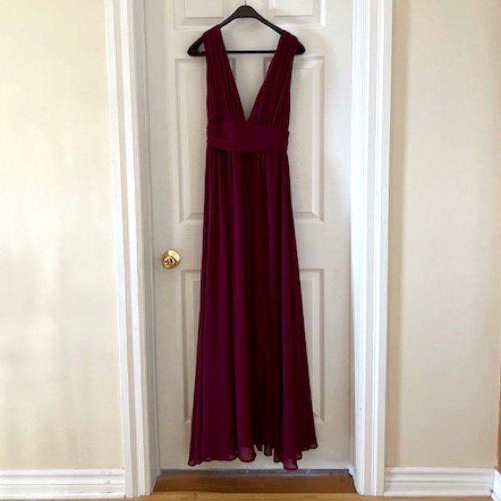 Lulu's Maroon Maxi Prom Dress